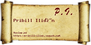 Pribill Ilián névjegykártya